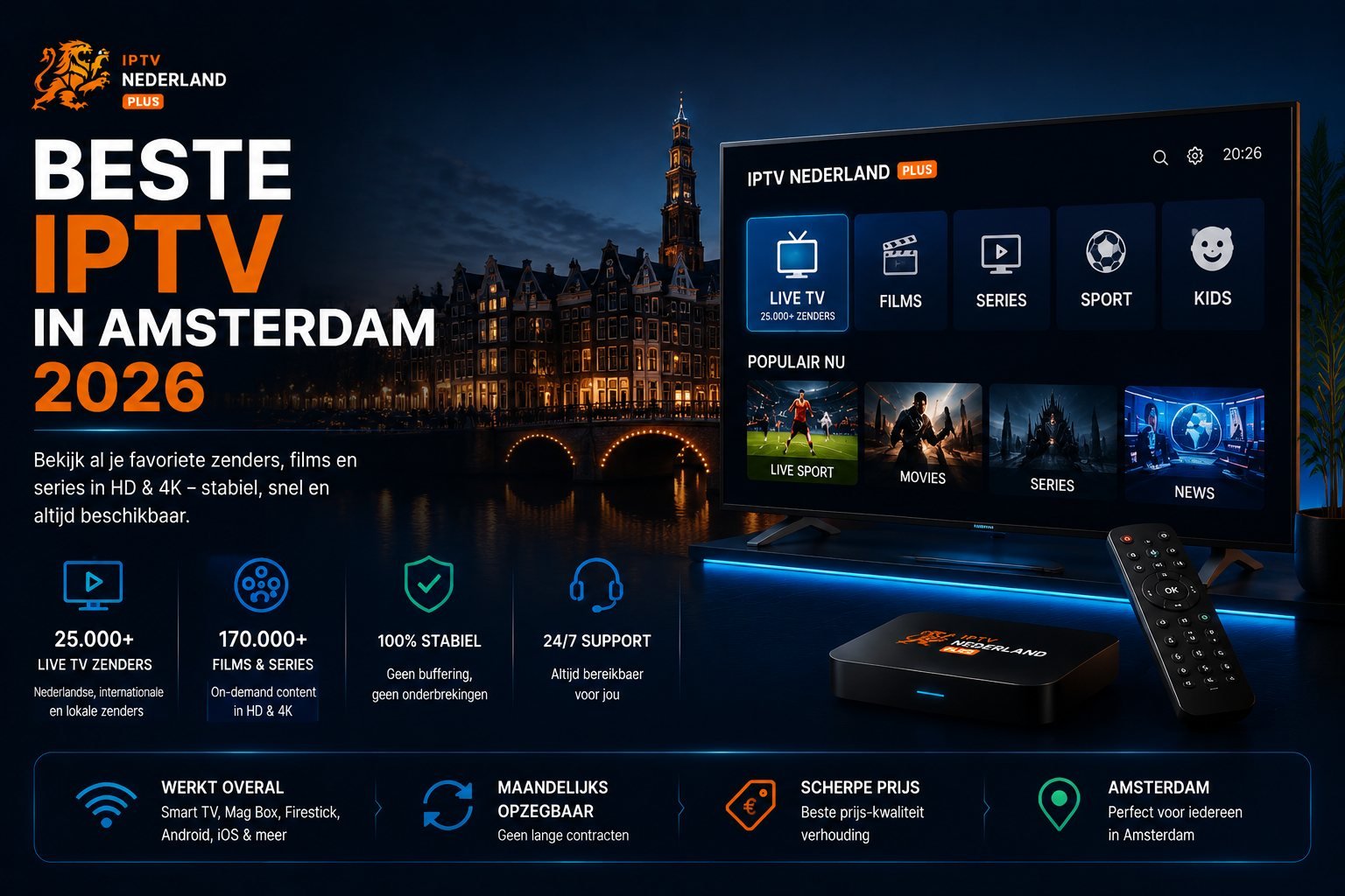 Beste IPTV in Amsterdam 2026