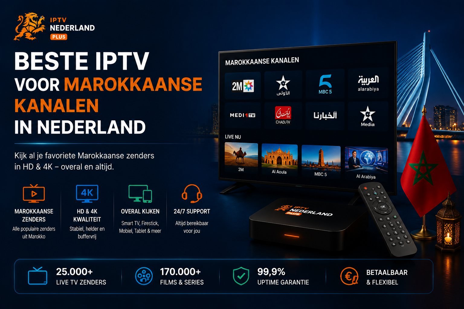 Beste IPTV voor Marokkaanse kanalen in Nederland